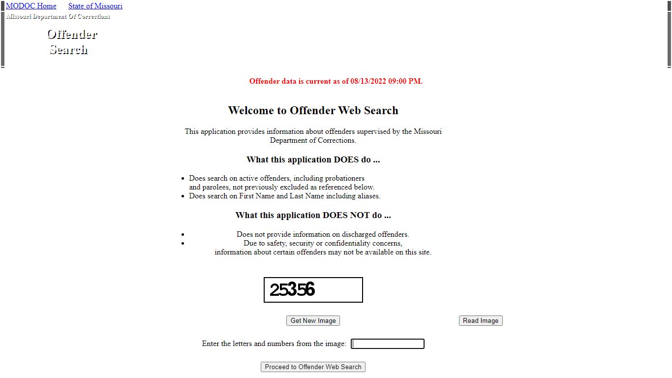 MODOC Offender Search - Missouri